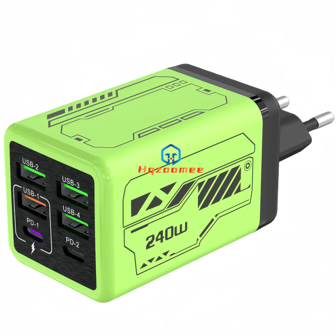 쿠팡 240W 접지 초고속 충전기 6포트 3USB+3PD 애플 아이폰 아이패드 삼성 갤럭시 픽셀 전원 어댑터