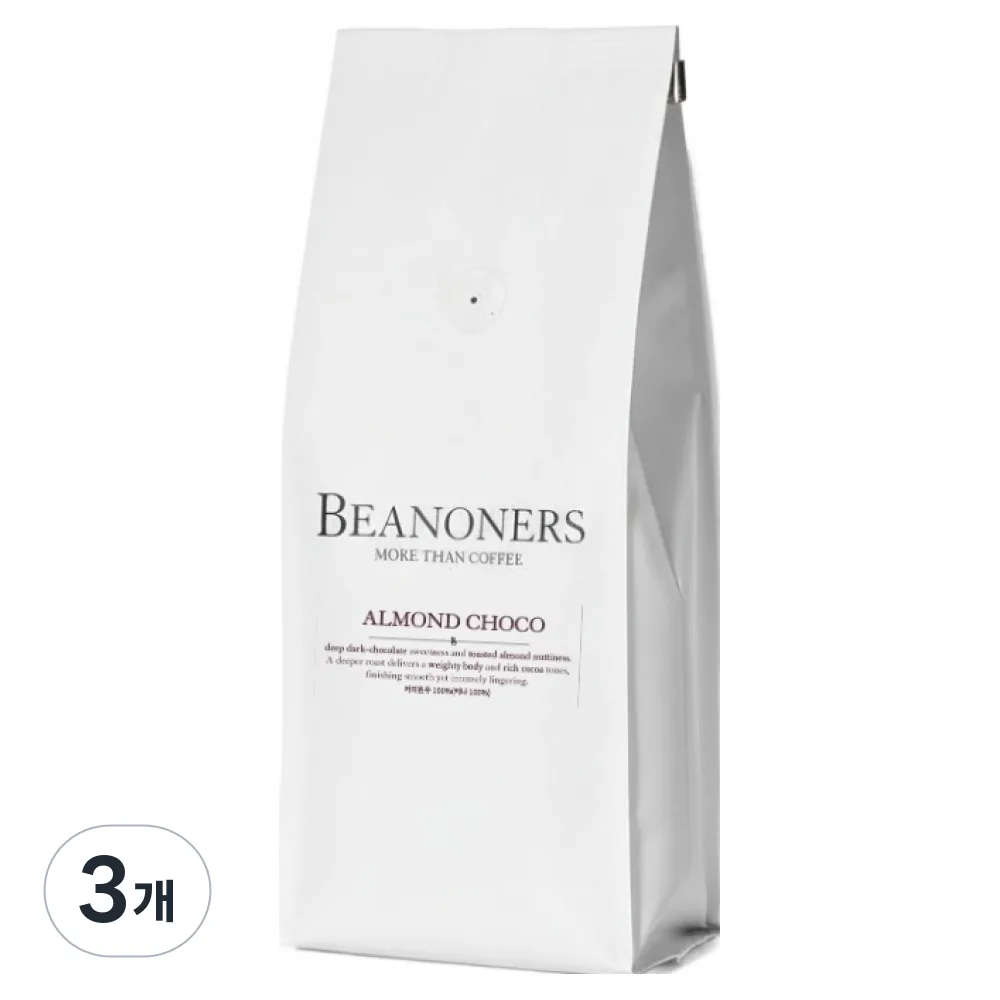 쿠팡 빈오너스 아몬드초코 커피 원두 1kg 홀빈 3개