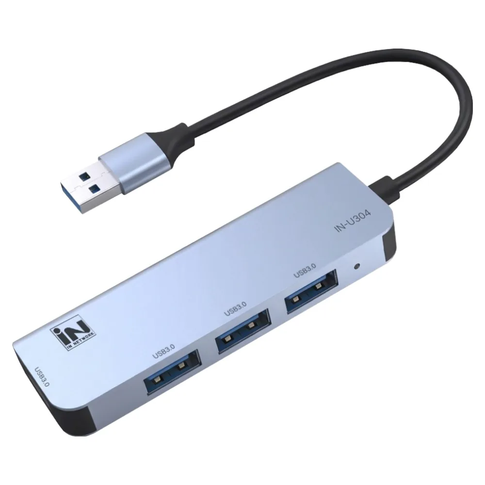 쿠팡 인네트워크 5Gbps 알루미늄 USB 3.0 4포트 확장 허브 IN-U304