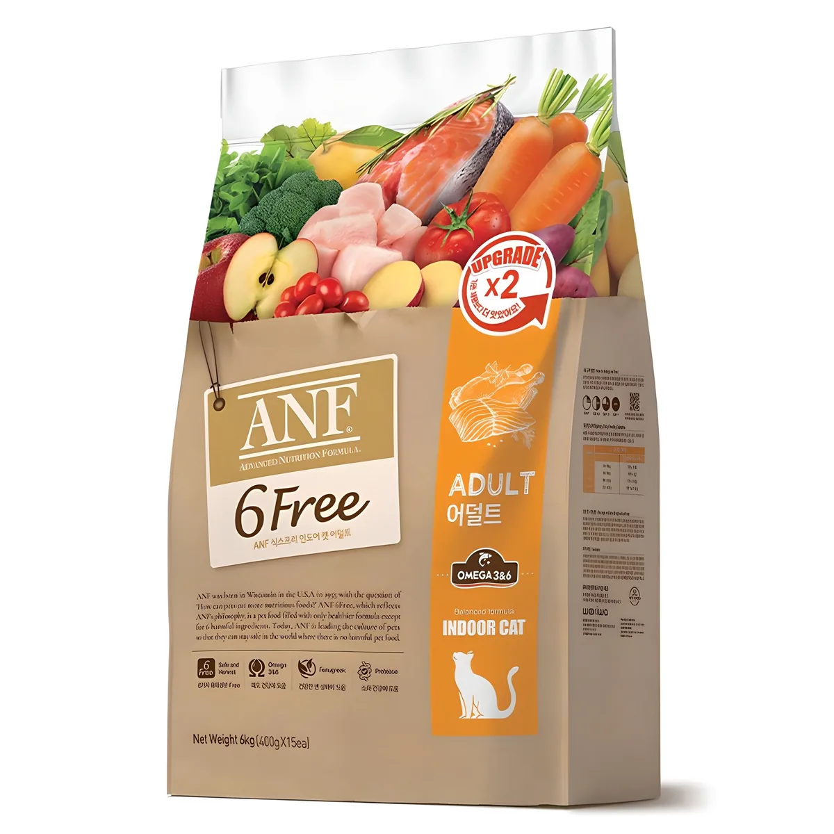 쿠팡 ANF 식스프리 인도어 캣 기능성 사료 어덜트 6kg