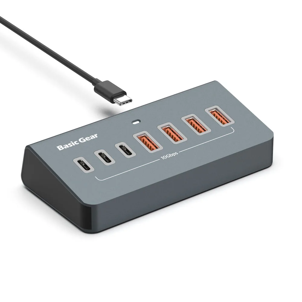 쿠팡 베이직기어 USB 3.2 C타입 7포트 버티컬 10Gbps 멀티허브