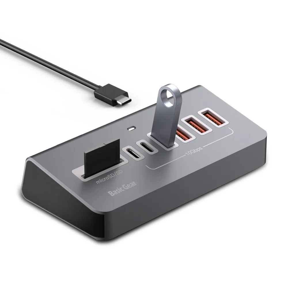 쿠팡 베이직기어 버티컬 8in1 C타입 10Gbps USB 멀티허브