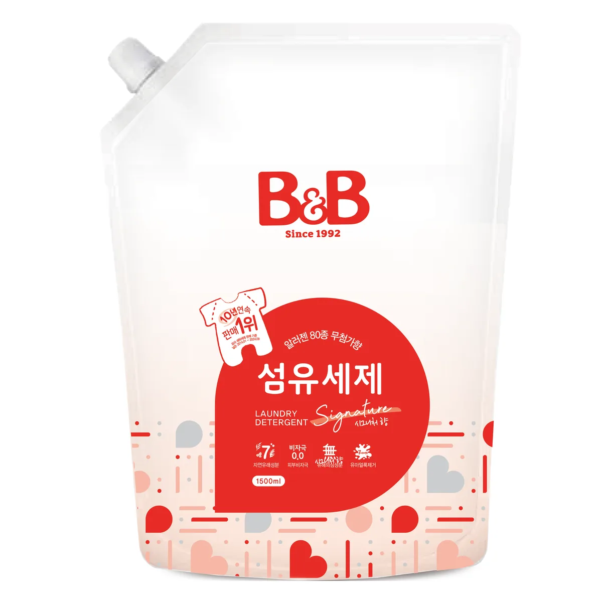 쿠팡 비앤비 유아 섬유 세제 알러젠프리향 캡리필형