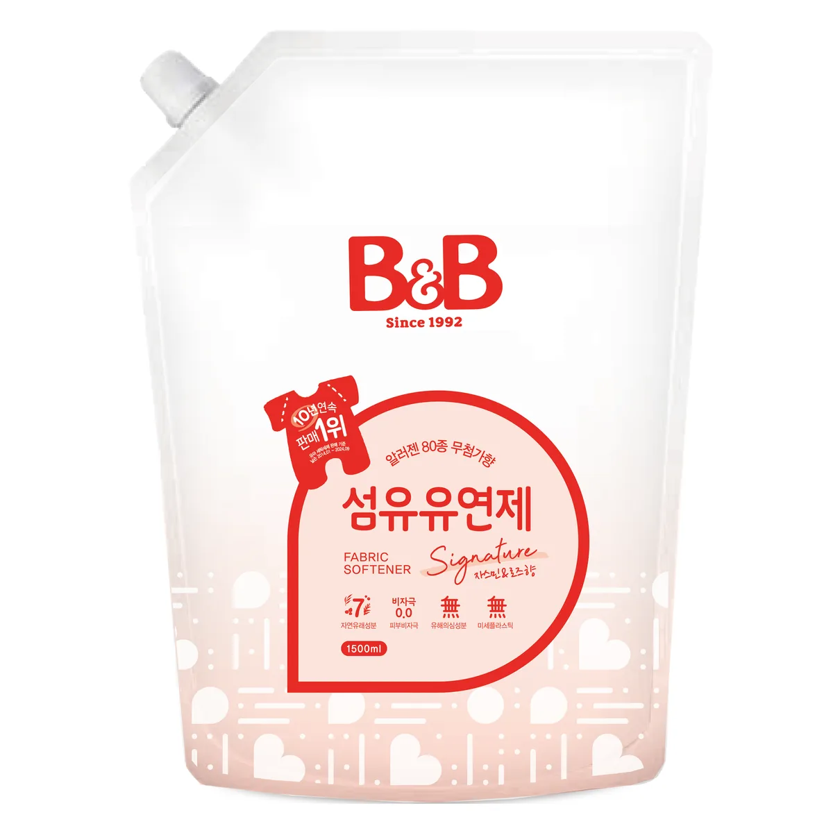 쿠팡 비앤비 비자극 유아 섬유유연제 자스민앤로즈향 리필형