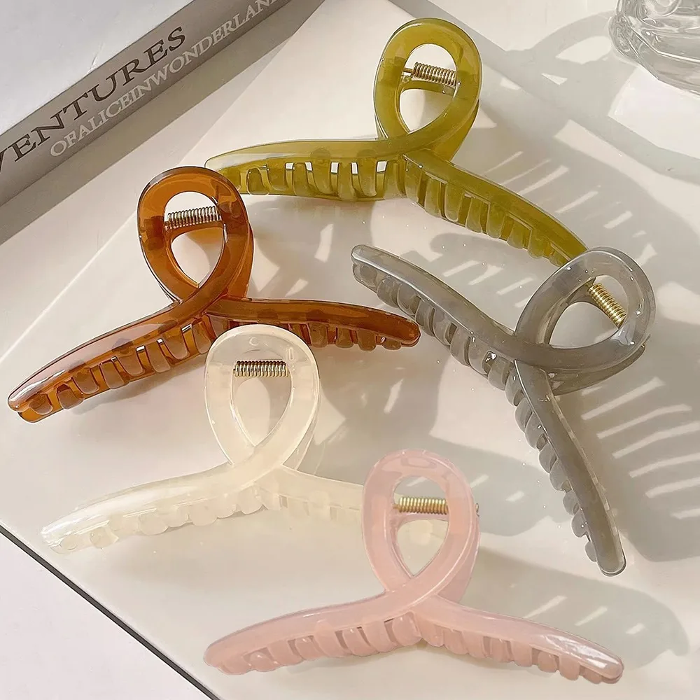 쿠팡 무식이네 빅사이즈 꼬임 유광 올림머리 헤어 집게핀 13cm 5종 세트