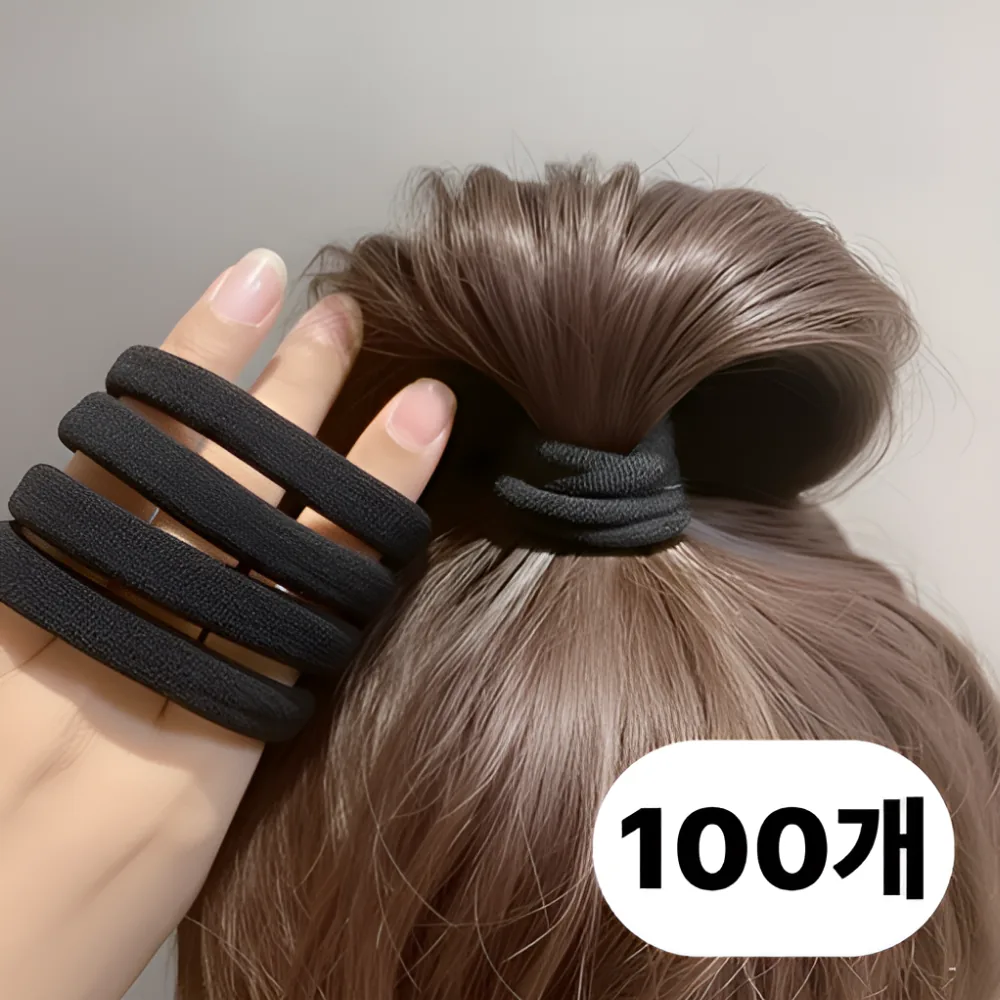 쿠팡 한솔템 100p 검정 머리끈