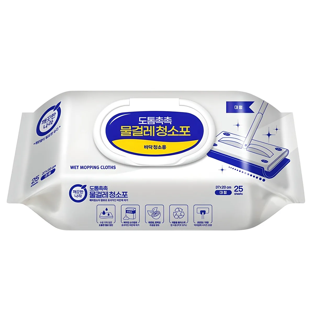 쿠팡 깨끗한나라 도톰촉촉 물걸레 청소포 캡 25p