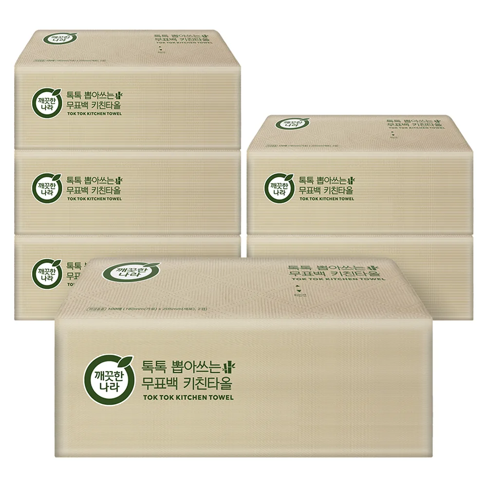 쿠팡 깨끗한나라 톡톡 뽑아쓰는 무표백 천연펄프 키친타올
