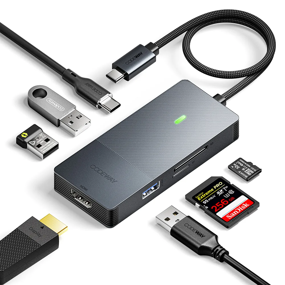 쿠팡 코드웨이 7포트 USB C타입 노트북 멀티허브 블랙
