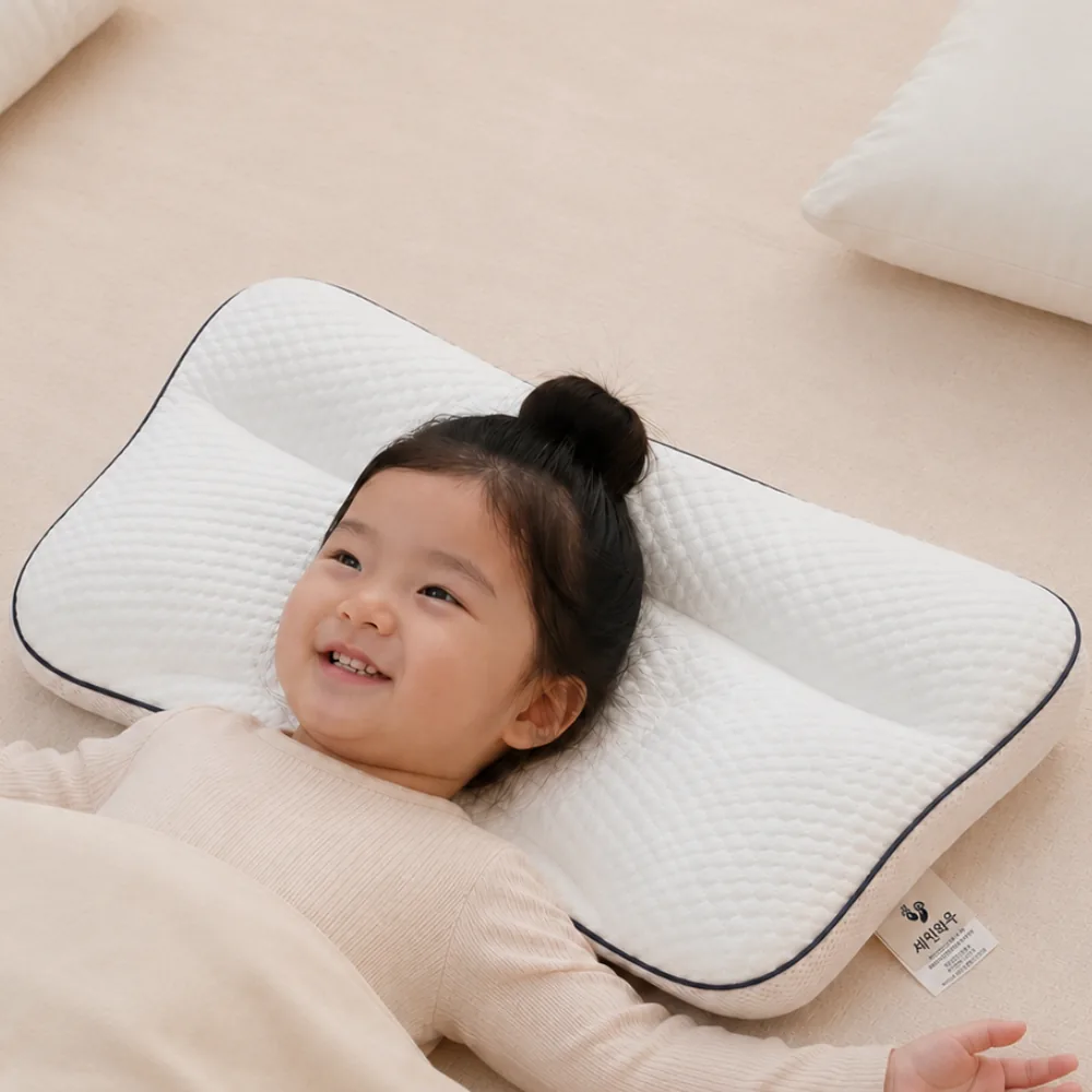 쿠팡 씨엔와우 모달소재 아이스 쿨링 성장기 경추 척추보호 세탁가능 유아베개 화이트