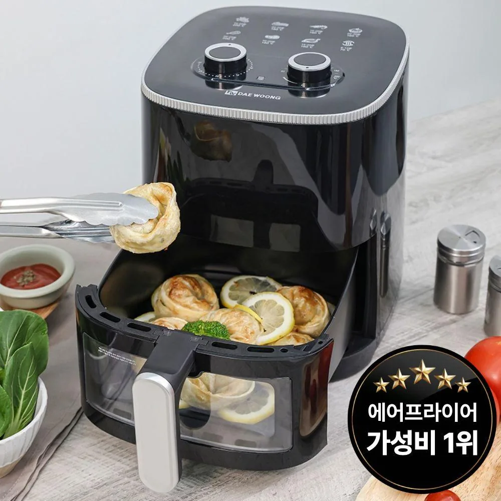 쿠팡 대웅모닝컴 에어프라이어 3.5리터 DWAF-9135B 블랙