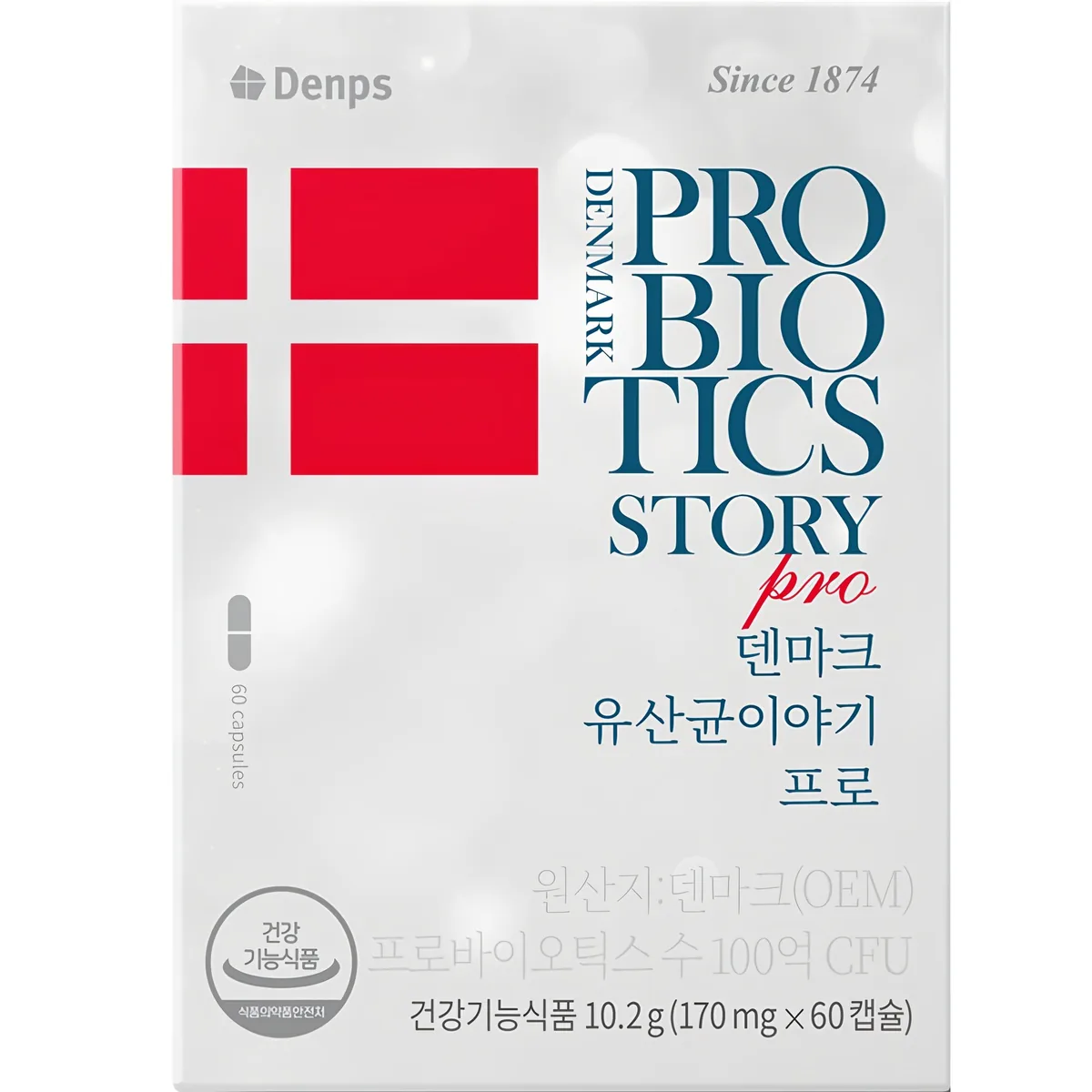 쿠팡 덴프스 정품 덴마크 유산균이야기 프로 60정