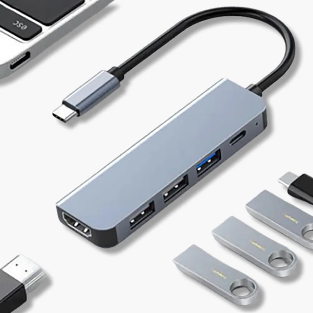 쿠팡 디지털케미 5포트 C타입 멀티포트 USB 허브 DCH-H301