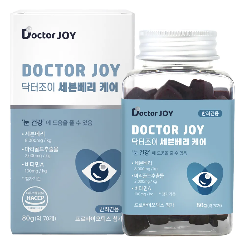 쿠팡 닥터조이 강아지 케어 영양제 70정 눈물개선/눈건강
