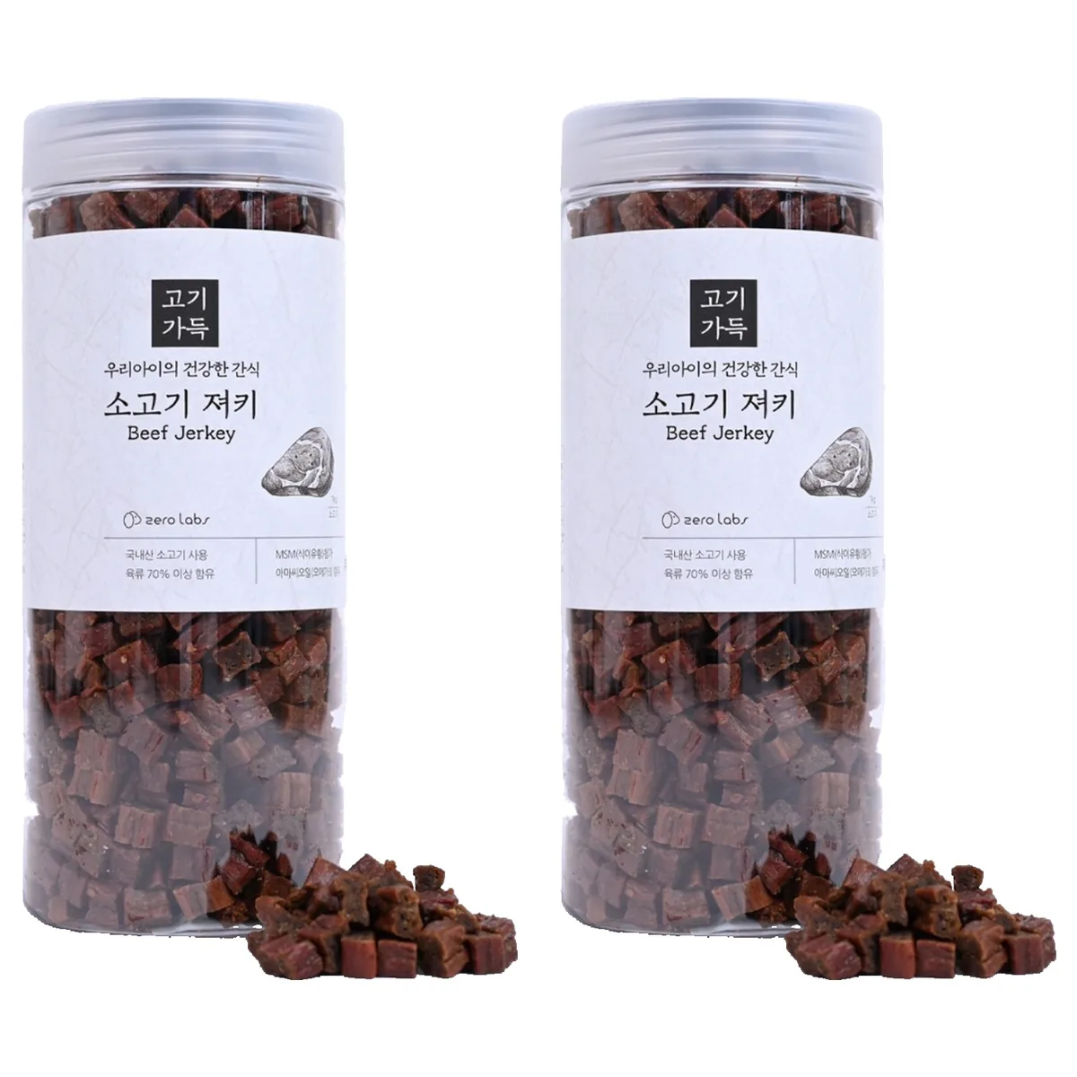 쿠팡 제로랩스 강아지 노즈워크 져키 소고기 1kg 2개