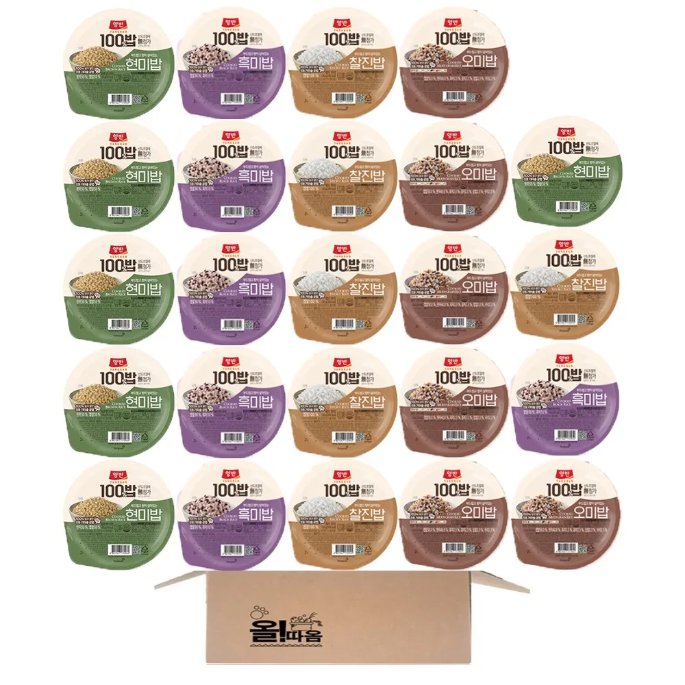 쿠팡 동원 양반 100밥 130g 4종기획세트(찰진밥6+오미밥6+현미밥6+흑미밥6)