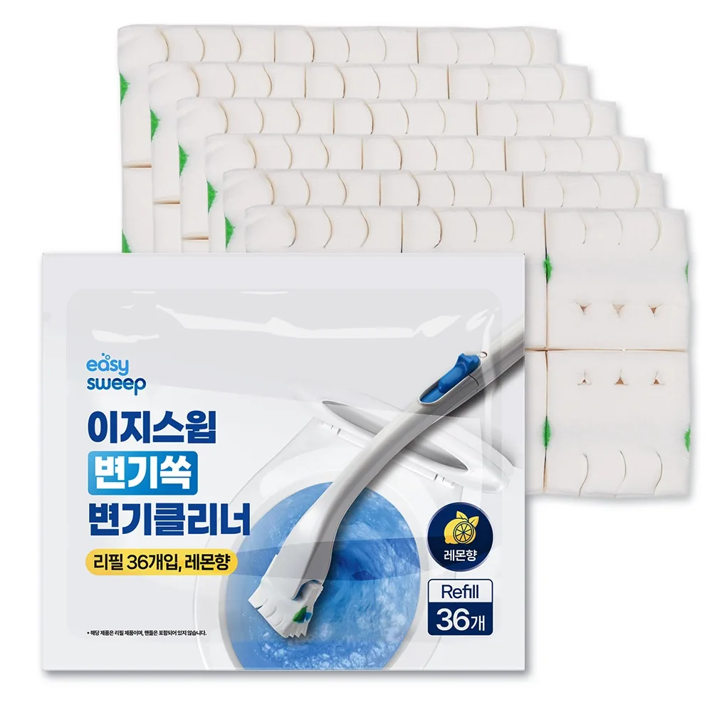 쿠팡 이지스윕 변기쏙 변기클리너 리필 36개입 레몬향