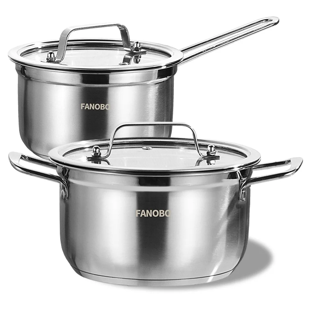 쿠팡 FANOBO스텐 인덕션 투피스 냄비 1세트 편수냄비 16cm 양수냄비 18cm