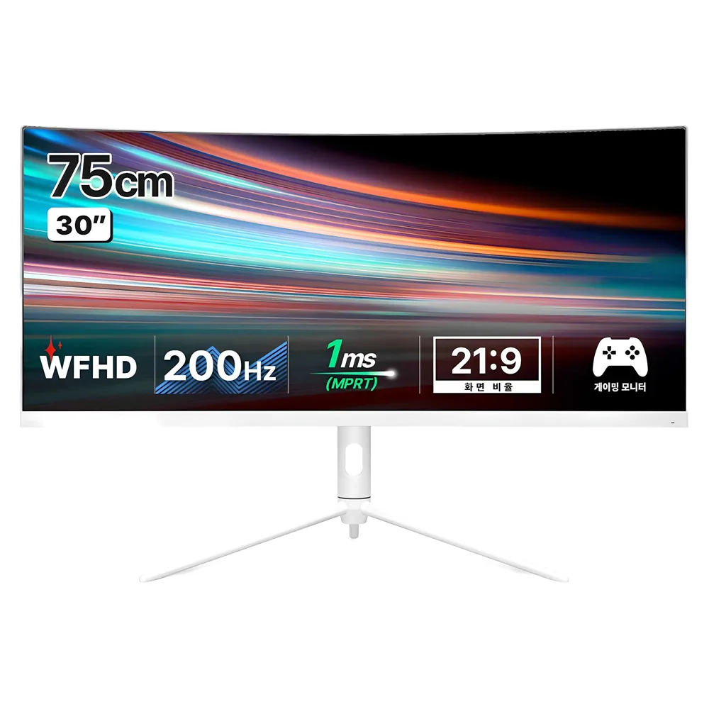 쿠팡 한성컴퓨터 WFHD 울트라 와이드 200Hz 게이밍 모니터 75cm TFG30F20W