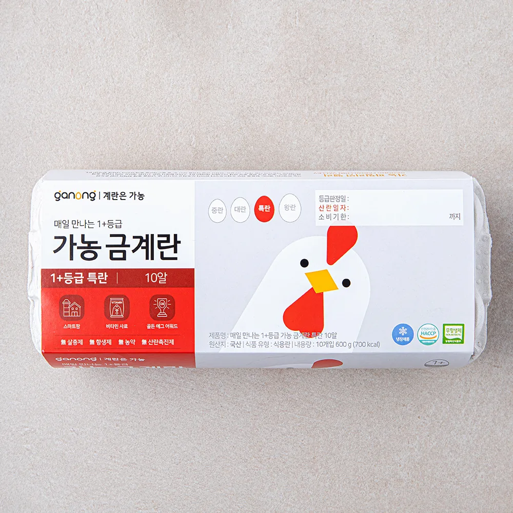 쿠팡 가농 무항생제 인증 금계란 특란 600g