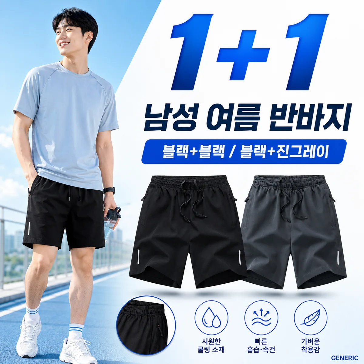 쿠팡 제너릭 시원한 남자 반바지 여름용 트레이닝복 밴딩 팬츠