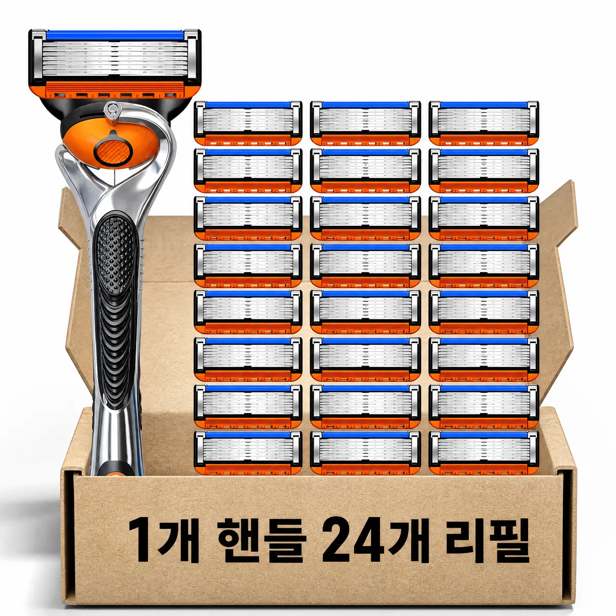 쿠팡 신형 7중 주황 질레트 프로글라이드 퓨전 면도날