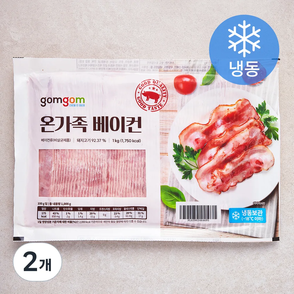 쿠팡 곰곰 온가족 베이컨 (냉동)