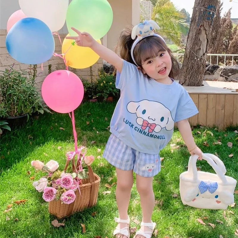 쿠팡 GOYES 산리오 캐릭터 상하복 시나모롤 쿠로미 반팔 반바지 세트