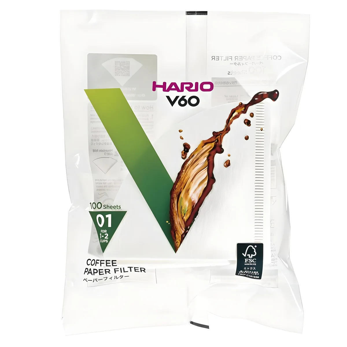 쿠팡 하리오 V60 종이필터 여과지 VCF-01-100W