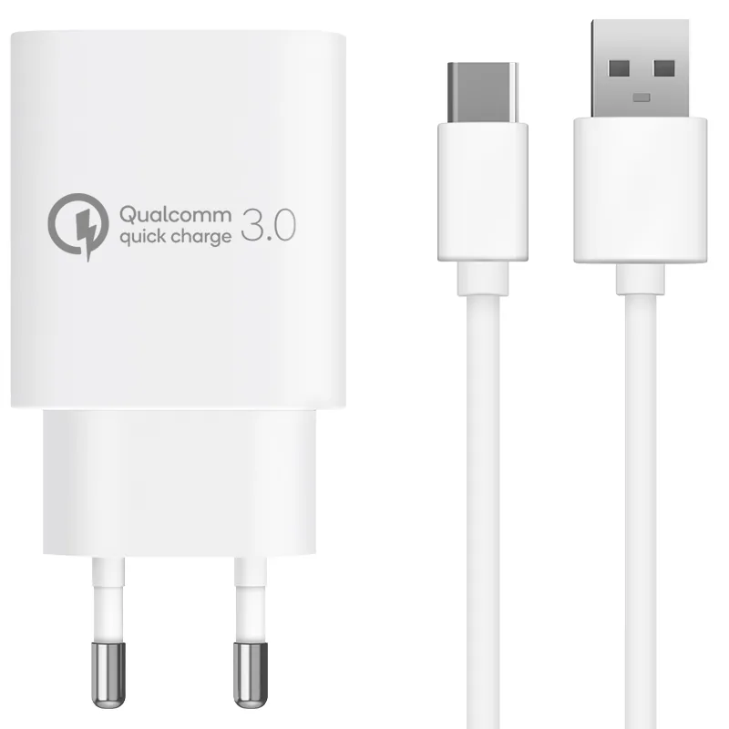 쿠팡 홈플래닛 퀄컴 QC3.0 18W 고속충전기 + 타입C케이블 1.2m 세트