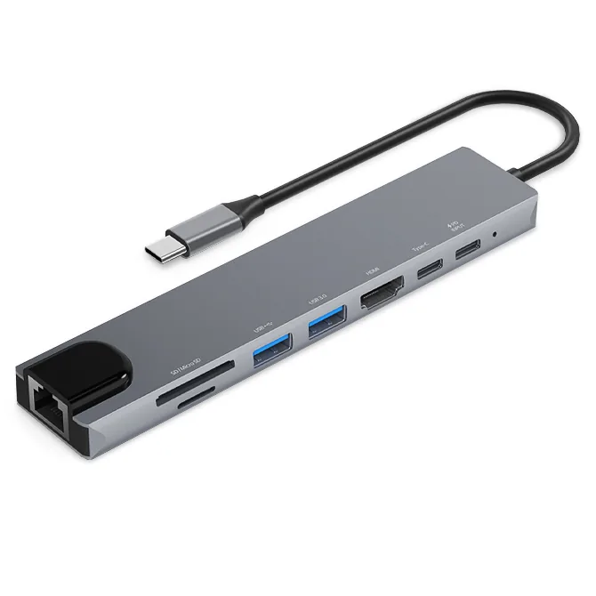 쿠팡 홈플래닛 8포트 USB3.0 유선랜 멀티허브 HUB8C-Y