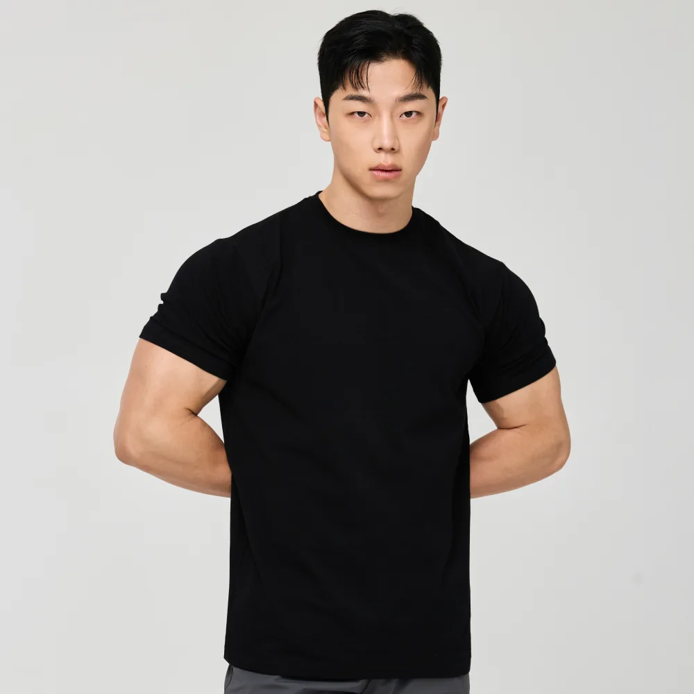 쿠팡 허그본 무지 머슬핏 반팔 티셔츠