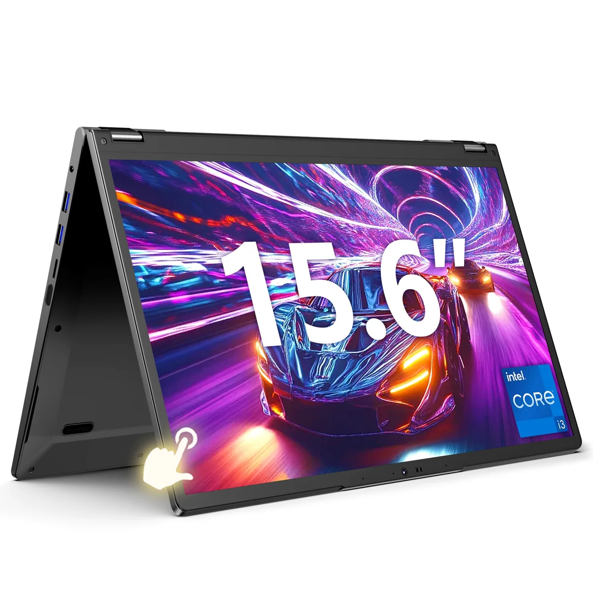 쿠팡 JUMPER J1 SEUN2011 노트북 2-in-1 15.6인치 터치스크린 i3 128GB SSD 8GB RAM 지문인식 WiFi6 Windows 11 검정색