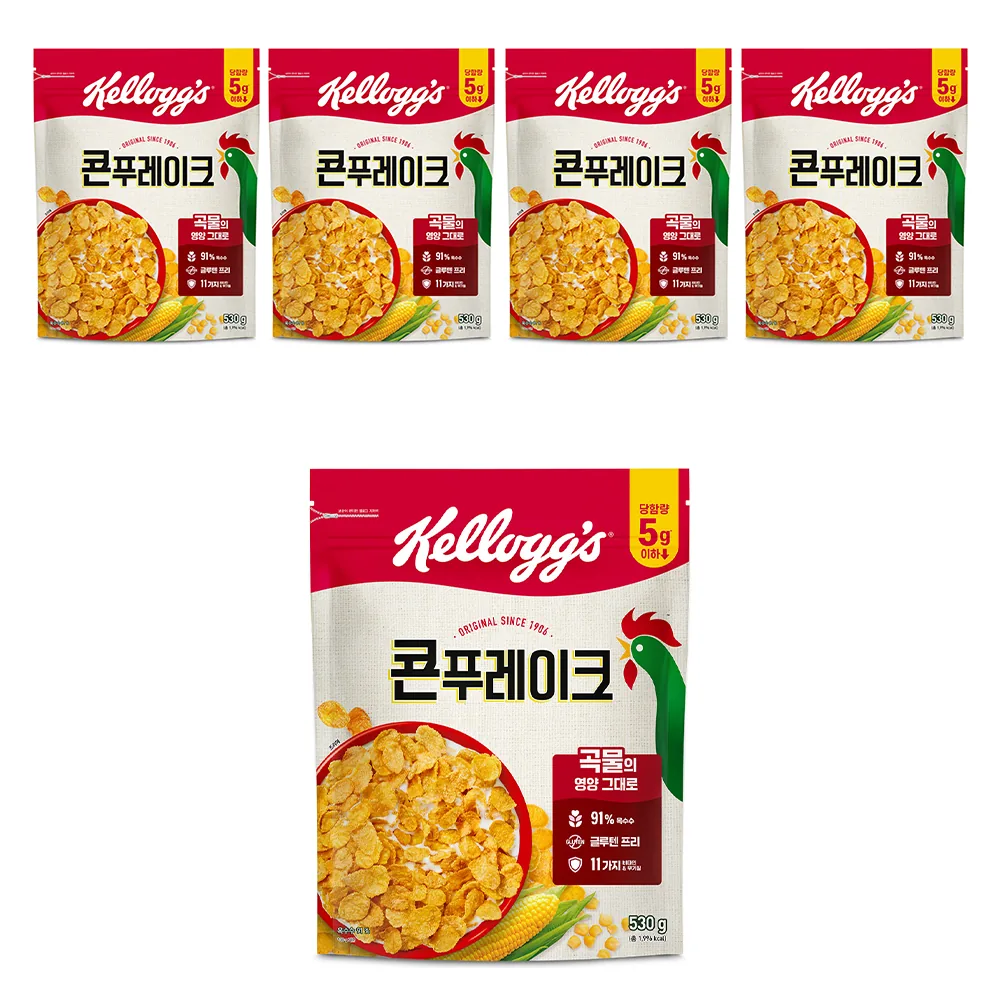 쿠팡 켈로그 콘푸레이크 시리얼 530g 5개