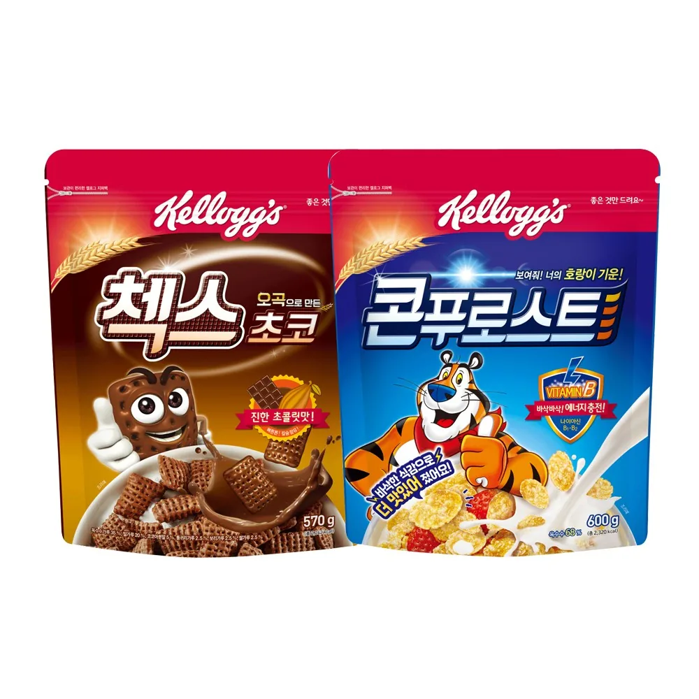 쿠팡 켈로그 콘푸로스트 + 첵스초코 세트 600g