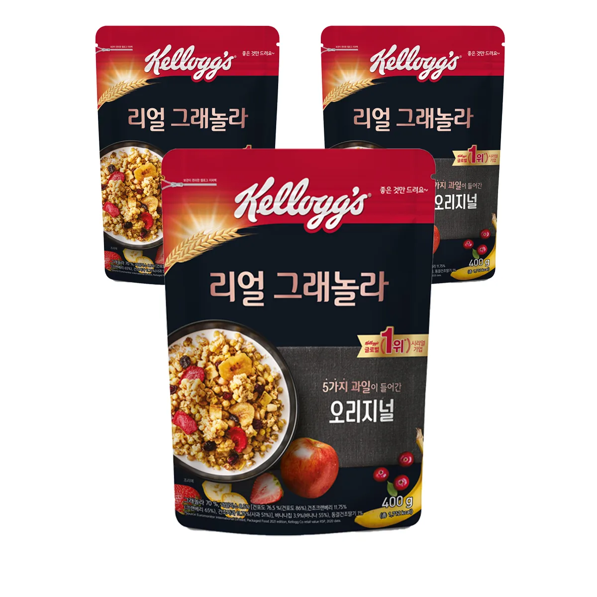 쿠팡 켈로그 리얼 그래놀라 오리지널 시리얼 400g 3개