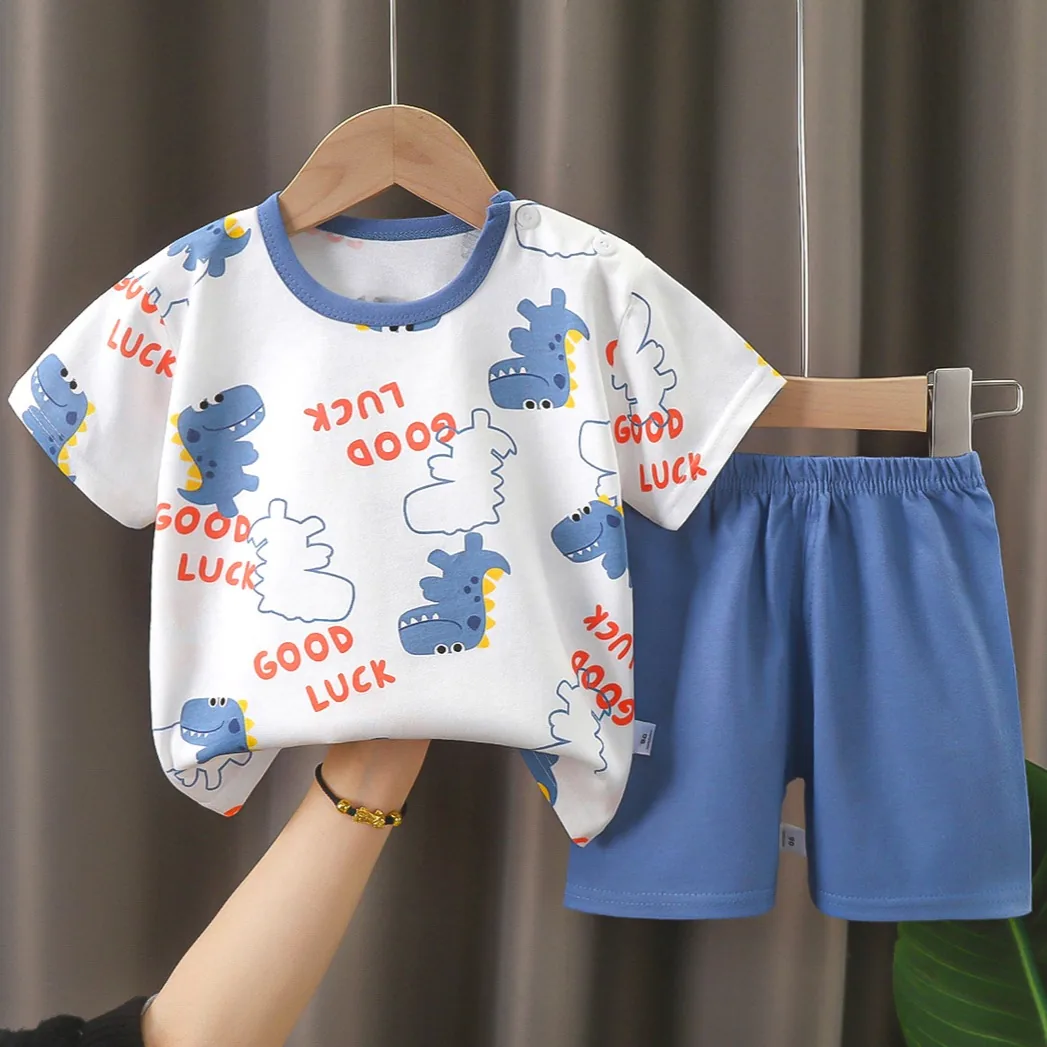 쿠팡 우주아이 아동용 썸머디노 반팔 상하의 세트