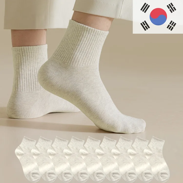쿠팡 49년양말장인 국산 남자 스포츠 단목 중목 무지 밴딩 양말 10켤레 세트