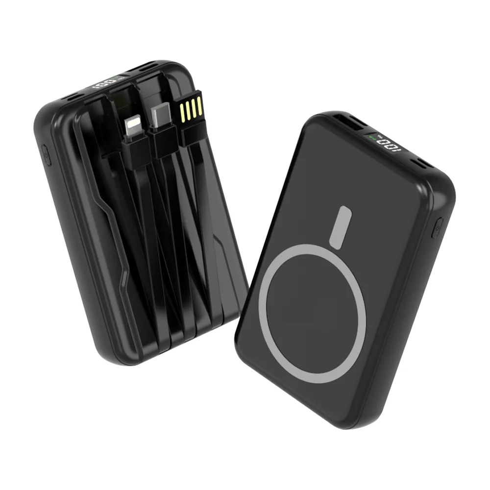 쿠팡 대용량 맥세이프 호환 보조배터리 20000mAh 무선충전 케이블 일체형 LCD 잔량표시