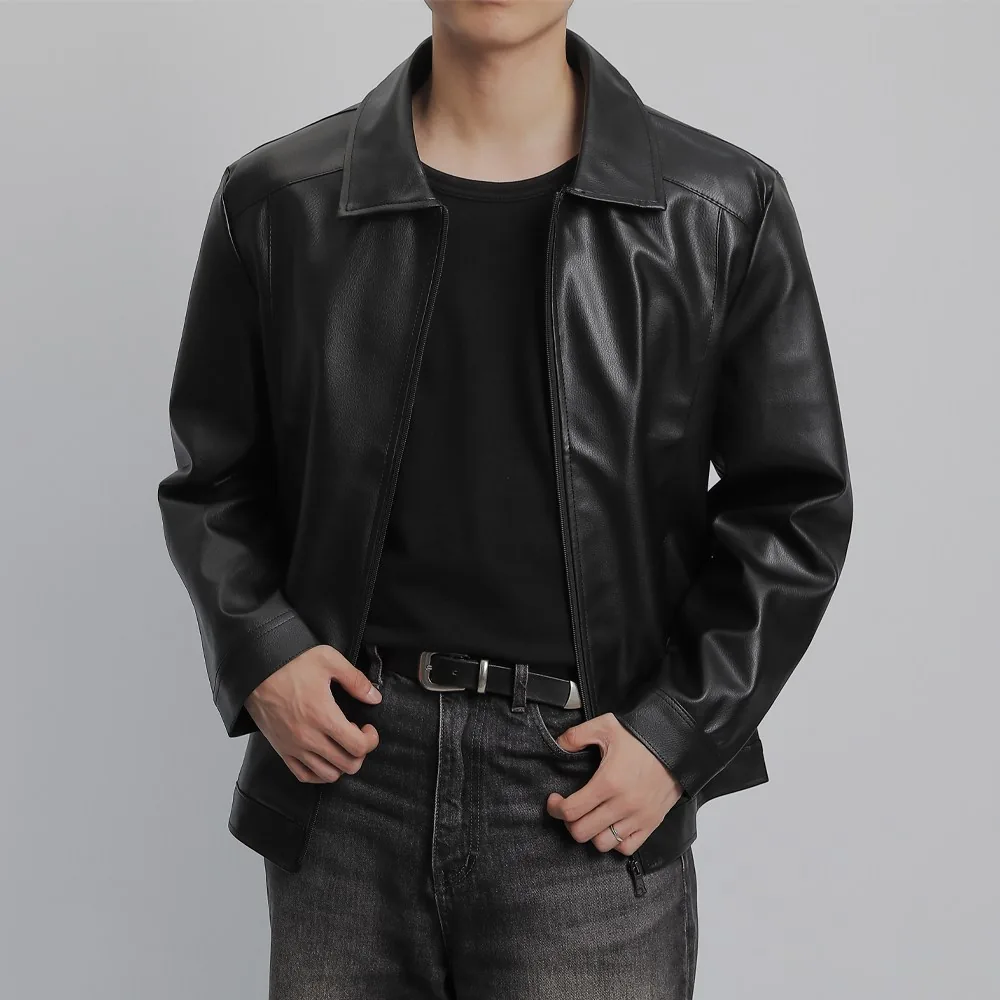 쿠팡 노블민트 남성 가죽 자켓 라이더