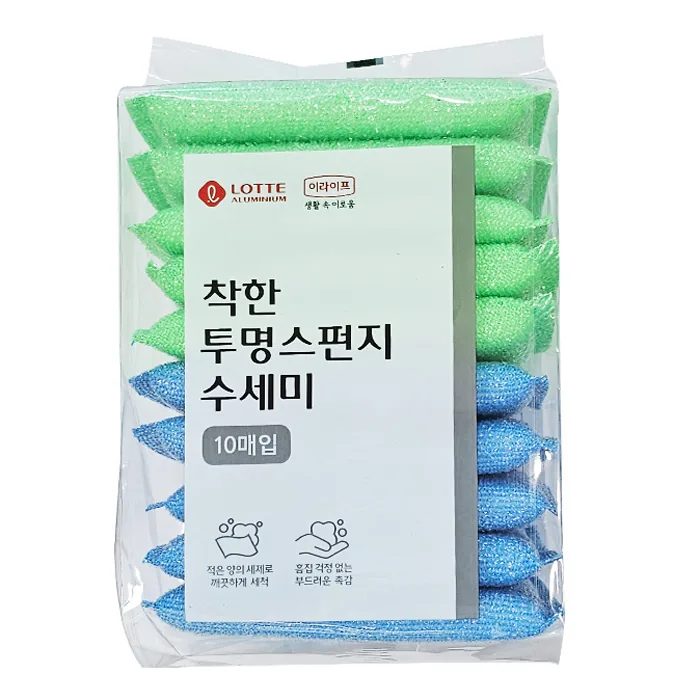 쿠팡 롯데이라이프 착한 투명스펀지 수세미