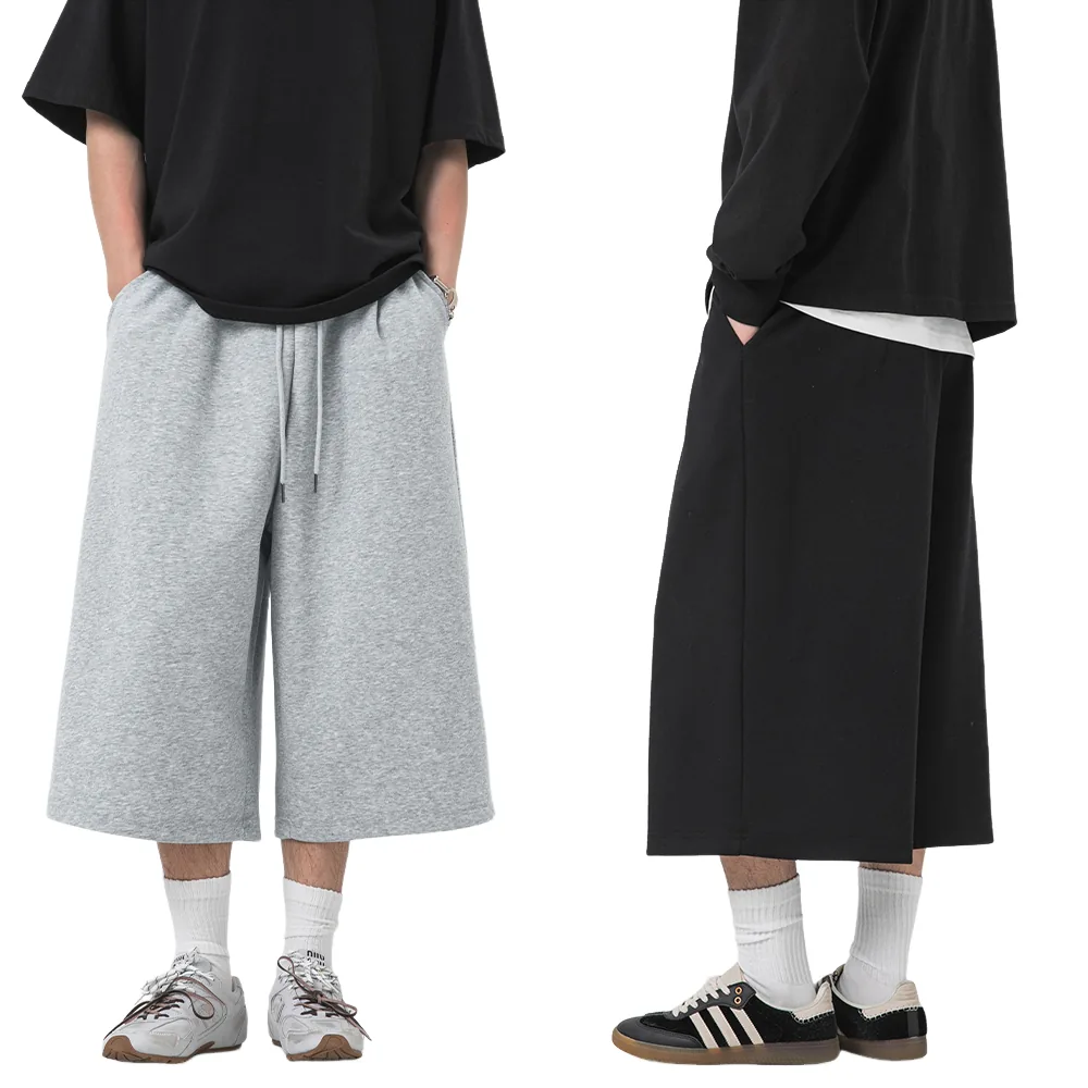 쿠팡 HANYO 남자 여름 빅사이즈 핀턱 와이드 체형커버 밴딩 버뮤다 팬츠 7부 2PCS