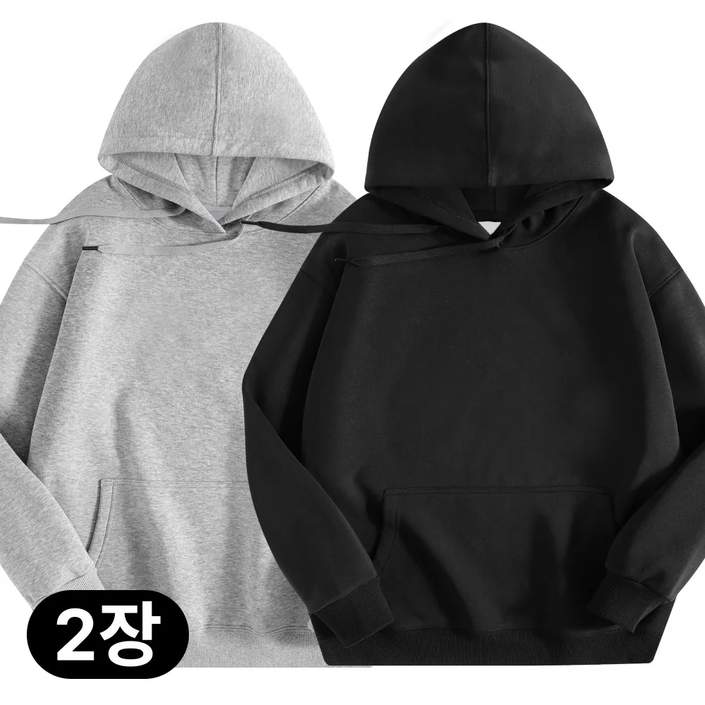 쿠팡 미와이 베이직 무지 오버핏 후드티 1+1