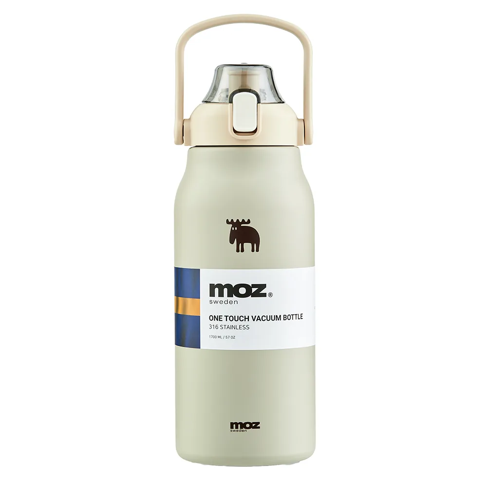 쿠팡 모즈 스웨덴 포스코 316 스텐 원터치 보온보냉병 오트밀베이지 1700ml
