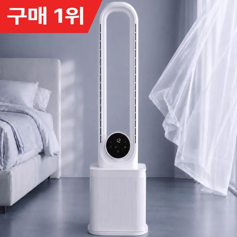 쿠팡 New 위니쿨 BLDC 저소음 타워형 날개없는 선풍기 리모컨