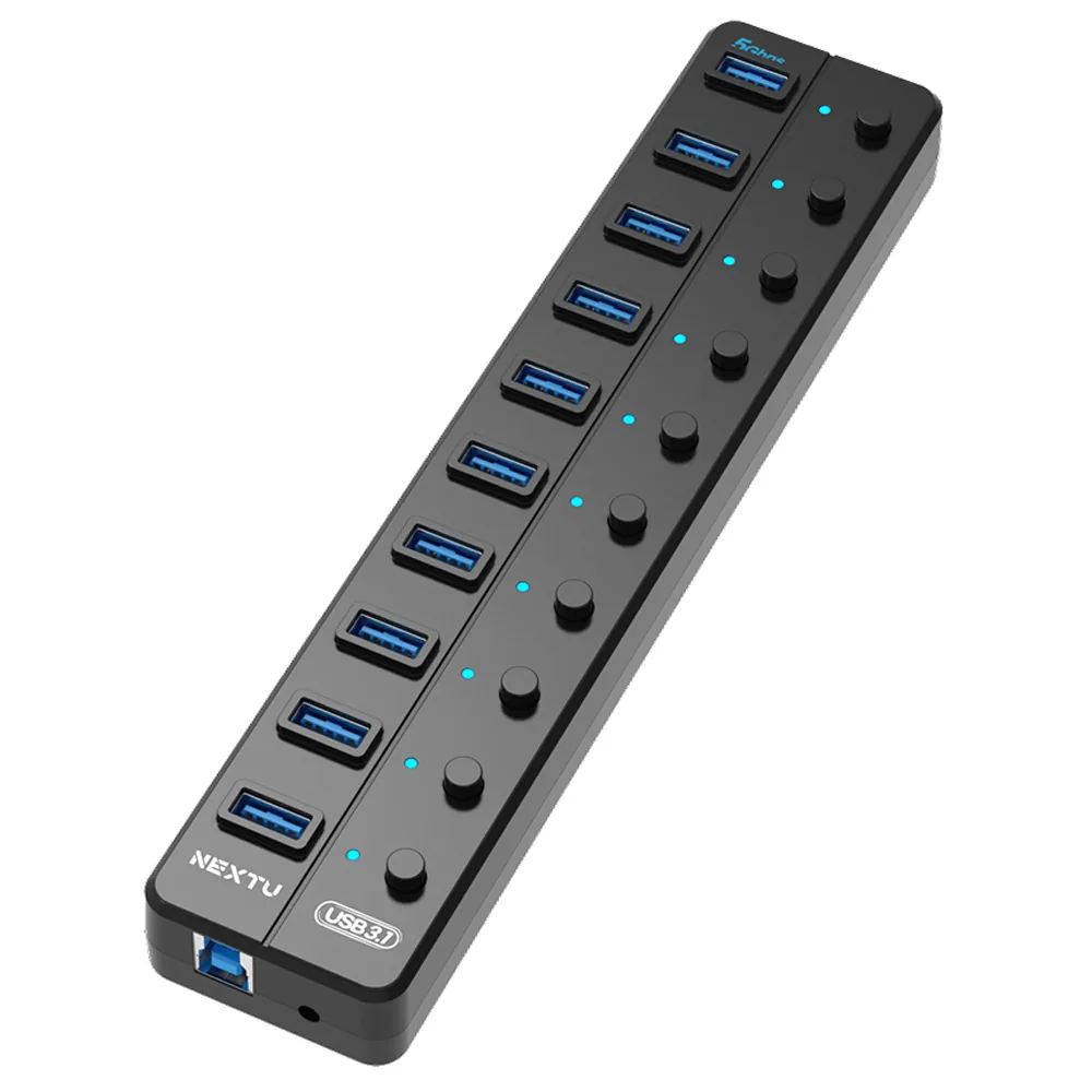 쿠팡 넥스트유 10포트 유우젠 개별 스위치 멀티포트 USB 허브 710U3