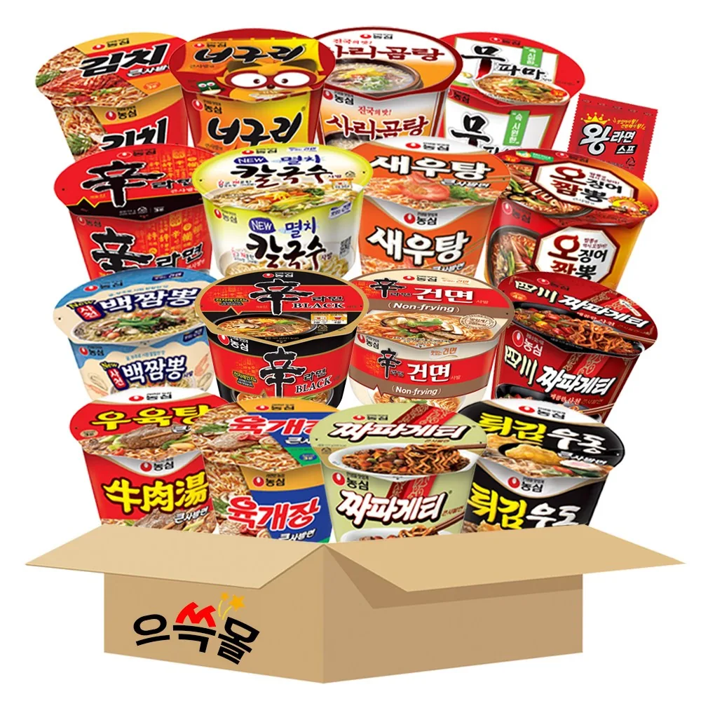 쿠팡 농심 컵라면 큰컵 세트 김치 너구리 새우탕 신라면 오징어짬뽕 육개장 짜파게티 튀김우동 1박스