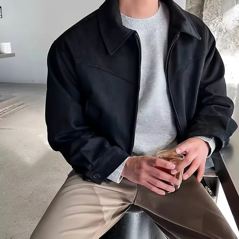 쿠팡 Novastar 남성용 빅사이즈 캐주얼 스웨이드 자켓 루즈핏