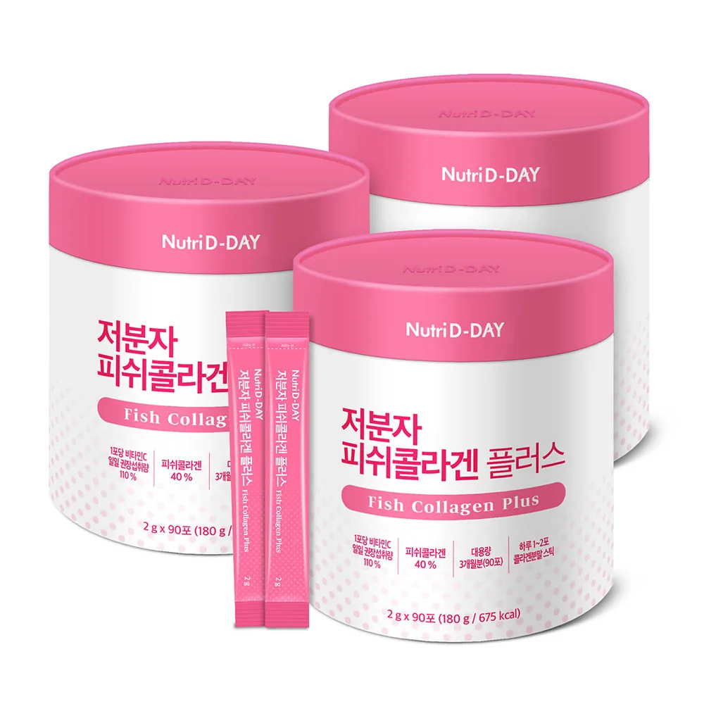 쿠팡 뉴트리디데이 저분자 피쉬콜라겐 플러스 180g 3개