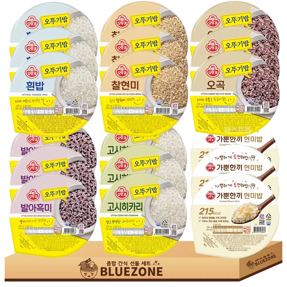 쿠팡 오뚜기밥 잡곡밥 6종 세트 (오뚜기밥+찰현미+오곡+발아흑미+고시히카리+현미밥) 18개